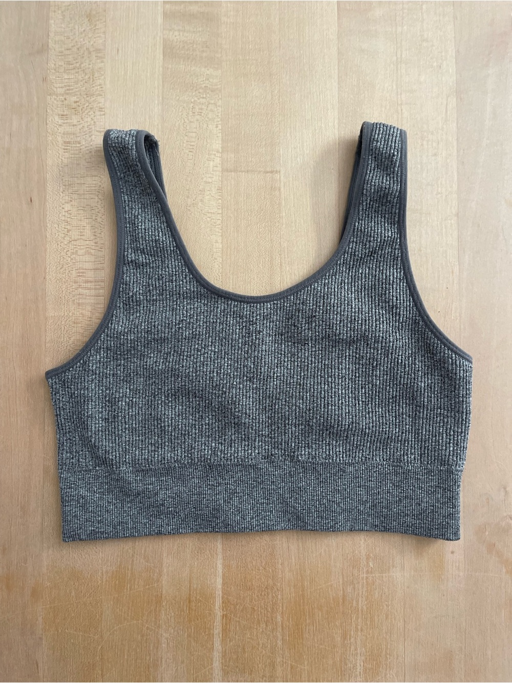 aerie Gray Ribbed Scoop Neck Bralette (no padding)